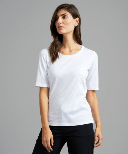 Vam Laack Meisterwerk-T-Shirt für Damen mit Rundhalsausschnitt aus feinstem Swiss Cotton